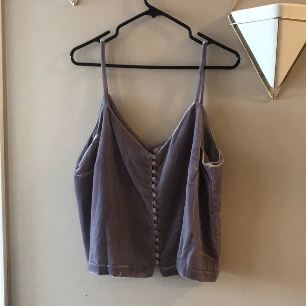 Madewell velvet, button down tank top